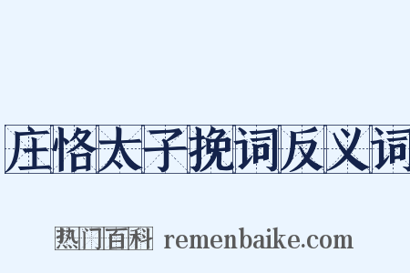 庄恪太子挽词反义词是什么意思的图片